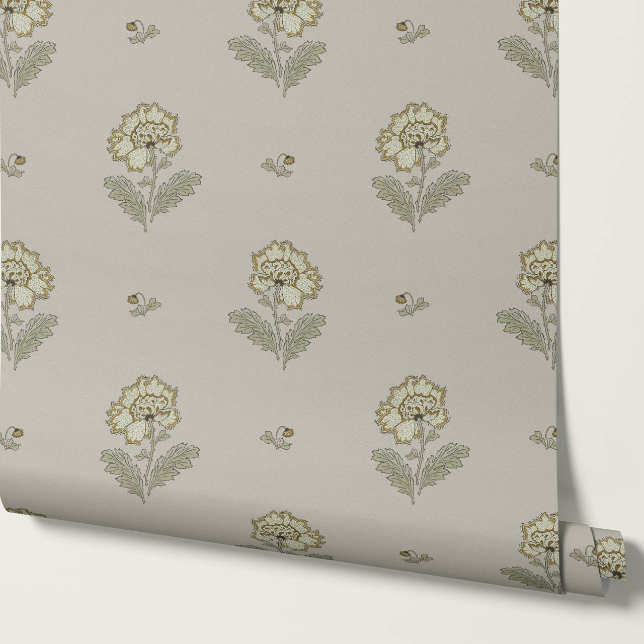 Ainara Flowers Portland Gray Wallpaper