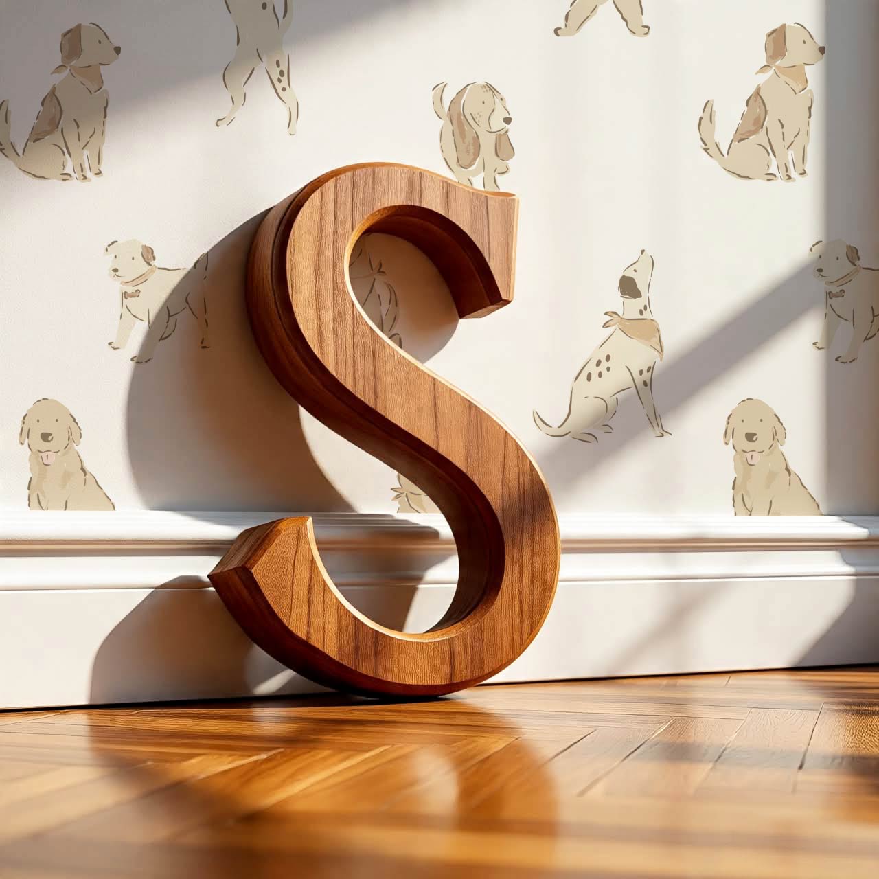 Aino Puppy Love White Beige Wallpaper