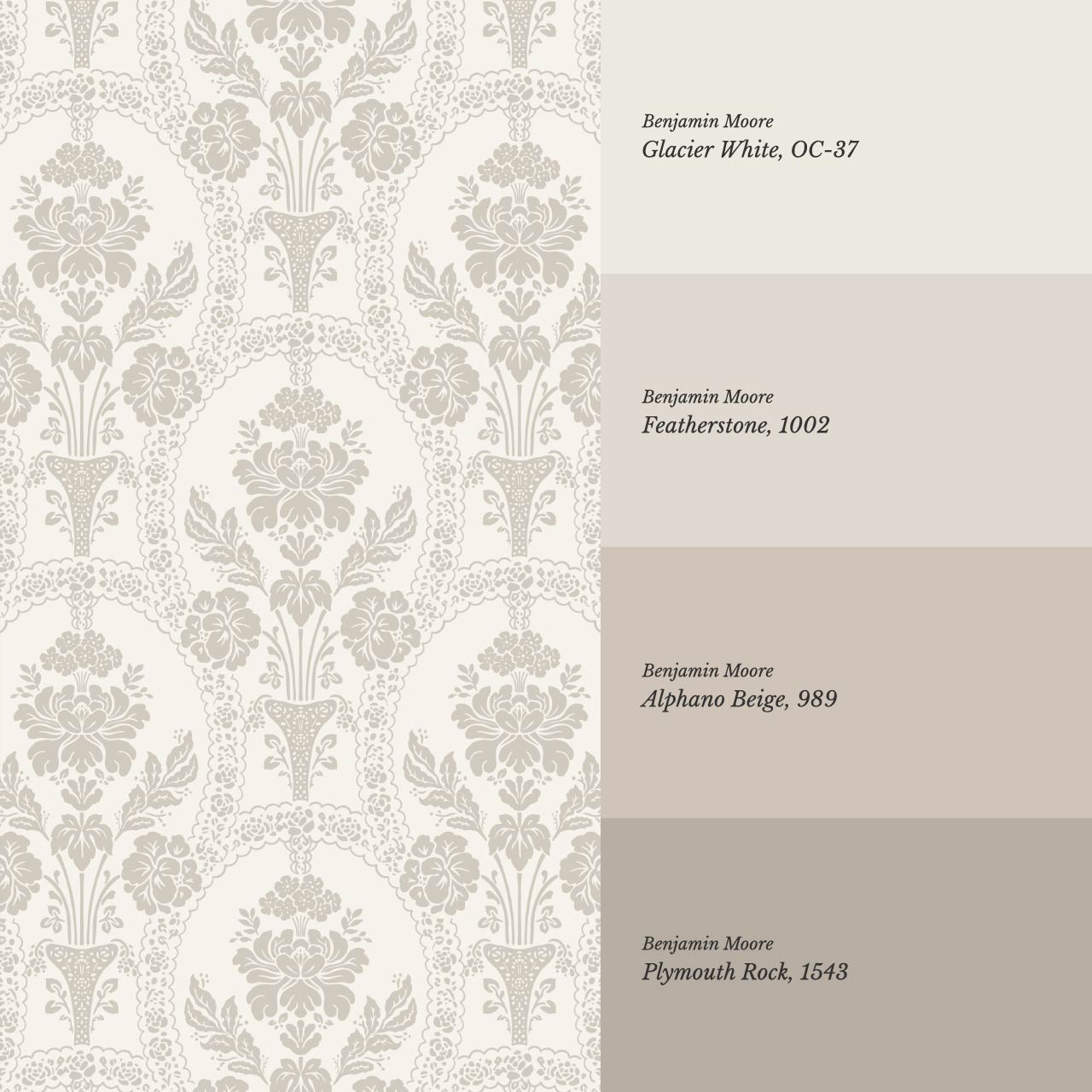 Alaia Preppy Regency Damask Cream Taupe Wallpaper