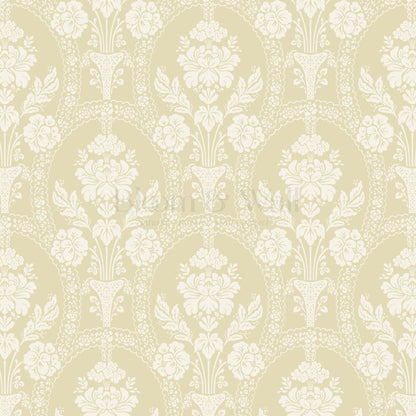 Alaia Preppy Regency Damask Almond Wallpaper