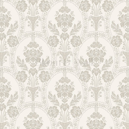Alaia Preppy Regency Damask Cream Taupe Wallpaper