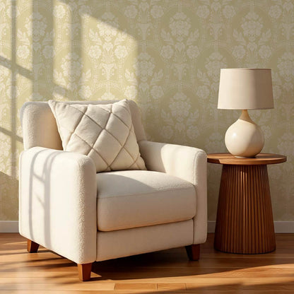 Alaia Preppy Regency Damask Almond Wallpaper