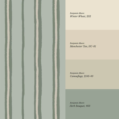 Alani Multi Stripes Sage Wallpaper