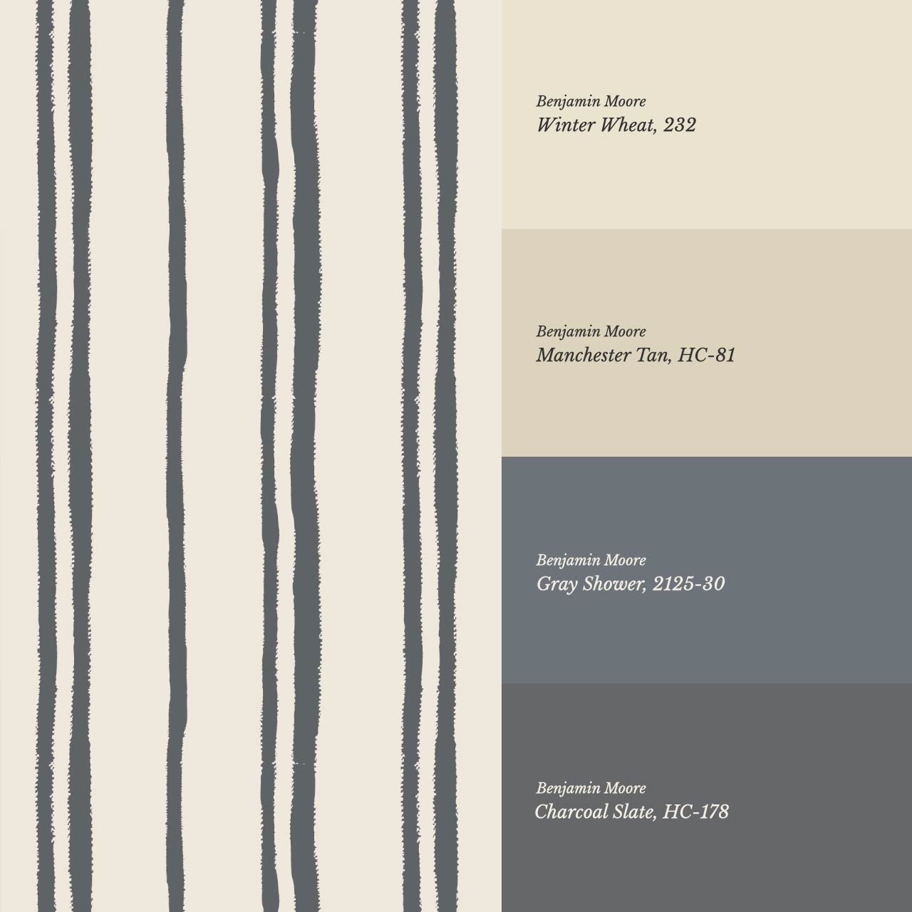 Alani Multi Stripes Slate Cream Wallpaper