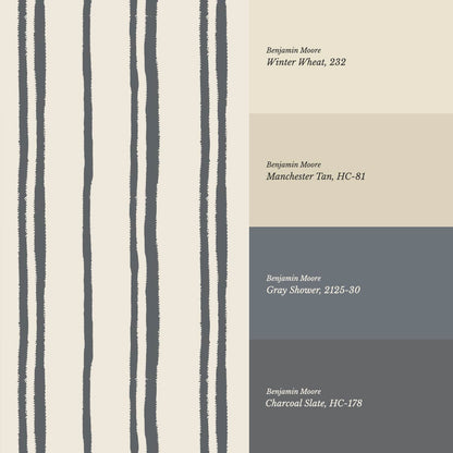 Alani Multi Stripes Slate Cream Wallpaper