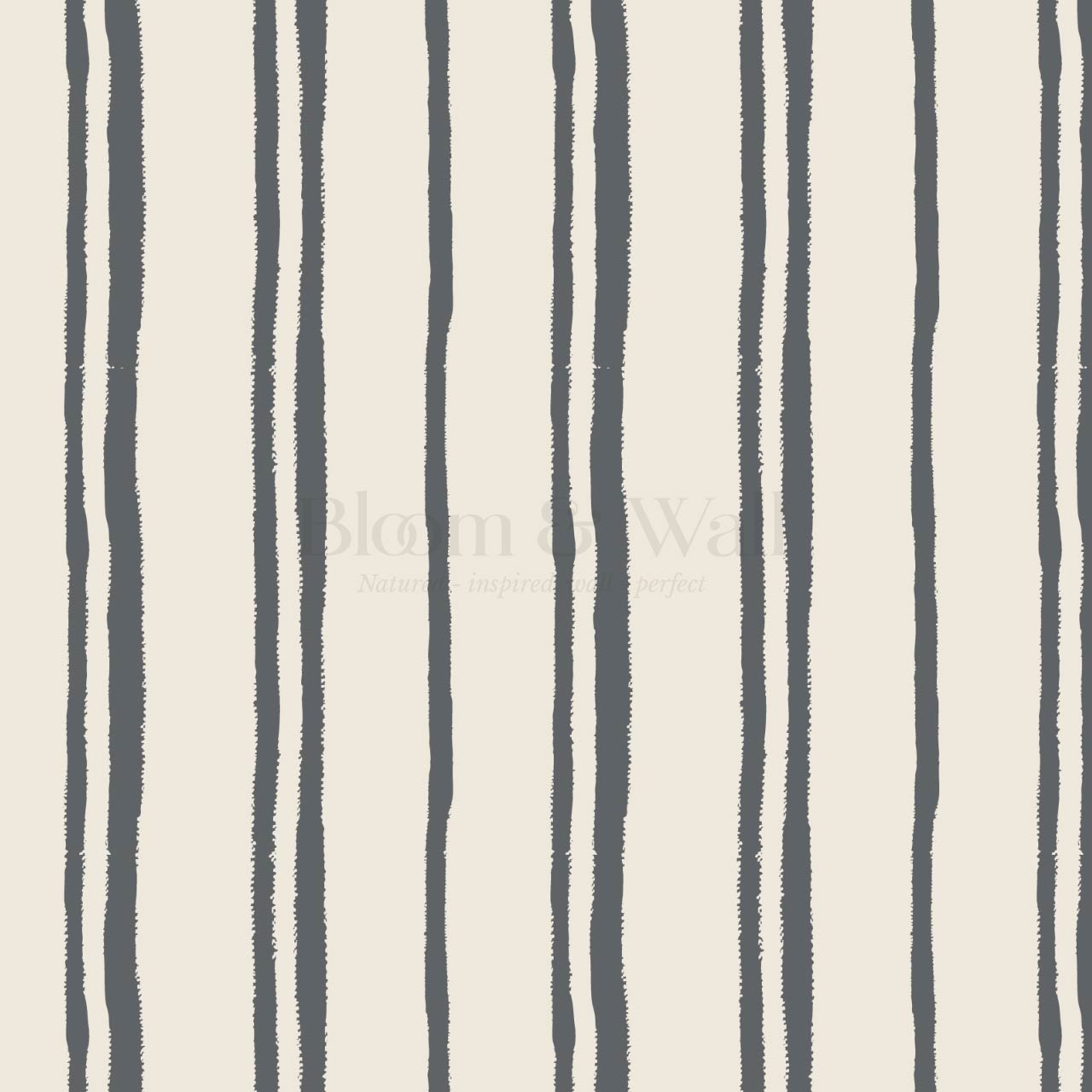 Alani Multi Stripes Slate Cream Wallpaper