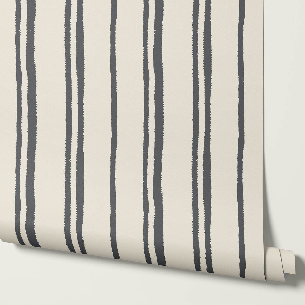 Alani Multi Stripes Slate Cream Wallpaper