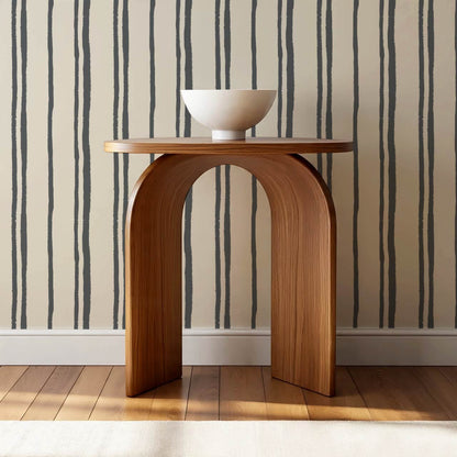 Alani Multi Stripes Slate Cream Wallpaper