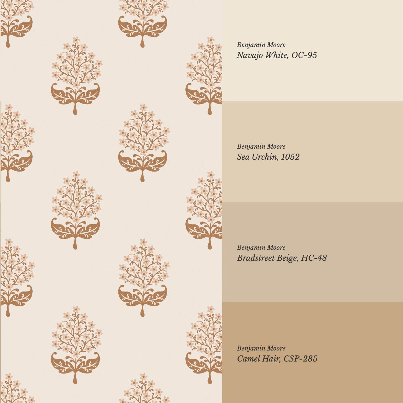 Alazne Jasmine Block Print Washed Coral Wallpaper