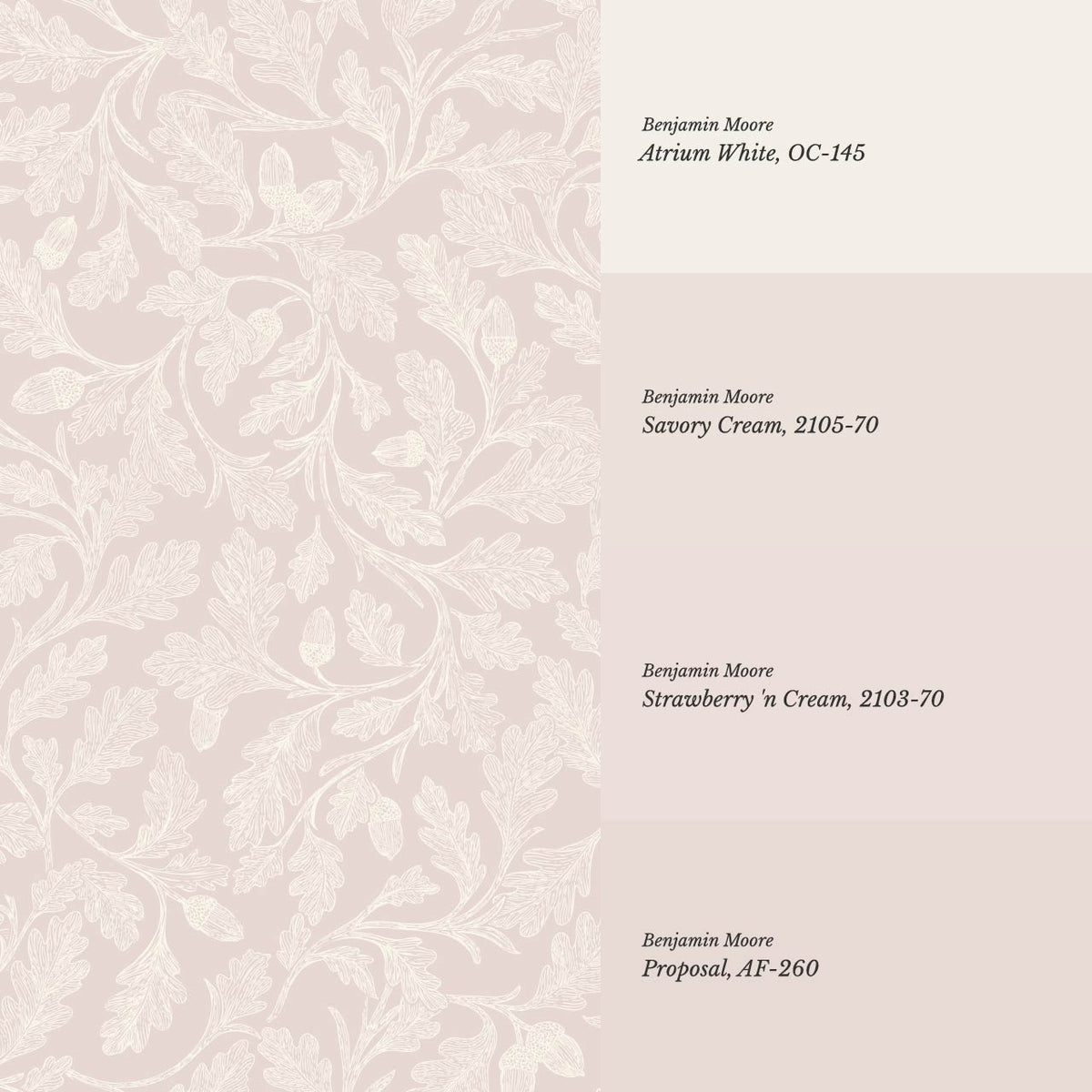Alejandra Trailing Acorn Botanical Mauve Beige Wallpaper