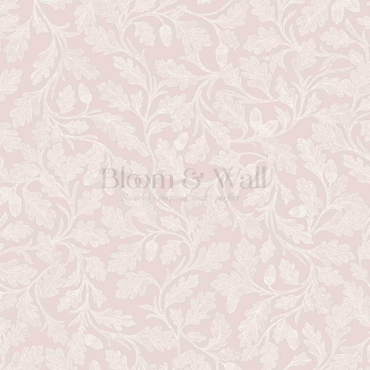 Alejandra Trailing Acorn Botanical Mauve Beige Wallpaper