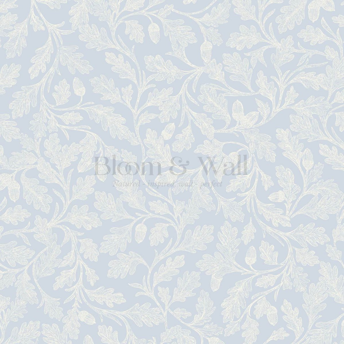 Alejandra Trailing Acorn Botanical Sky Cream Wallpaper