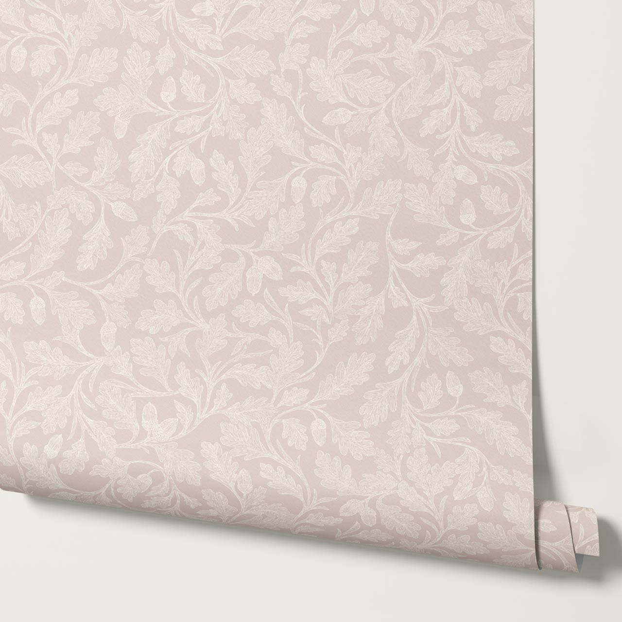 Alejandra Trailing Acorn Botanical Mauve Beige Wallpaper