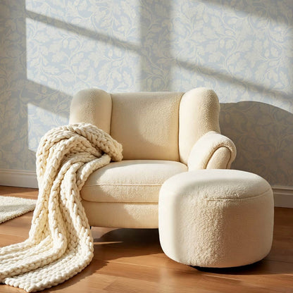 Alejandra Trailing Acorn Botanical Sky Cream Wallpaper