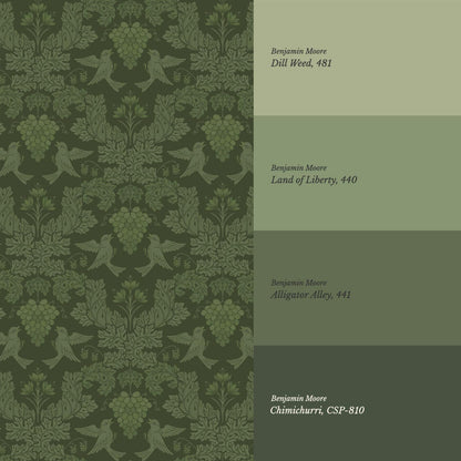 Alessandra Grape Damask Forest Wallpaper