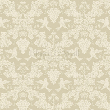 Alessandra Grape Damask Beige Wallpaper