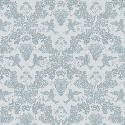 Alessandra Grape Damask Sky Wallpaper
