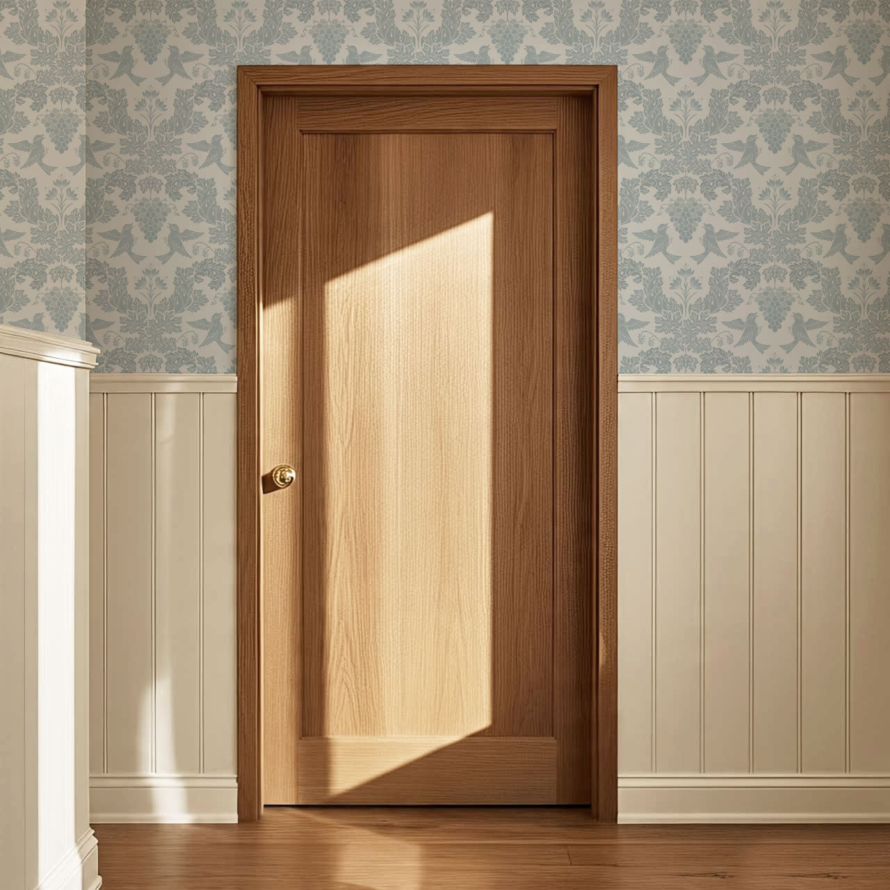 Alessandra Grape Damask Sky Wallpaper