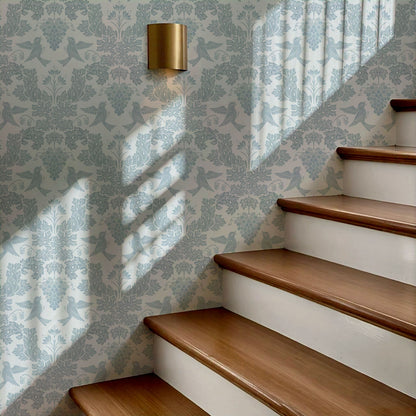 Alessandra Grape Damask Sky Wallpaper