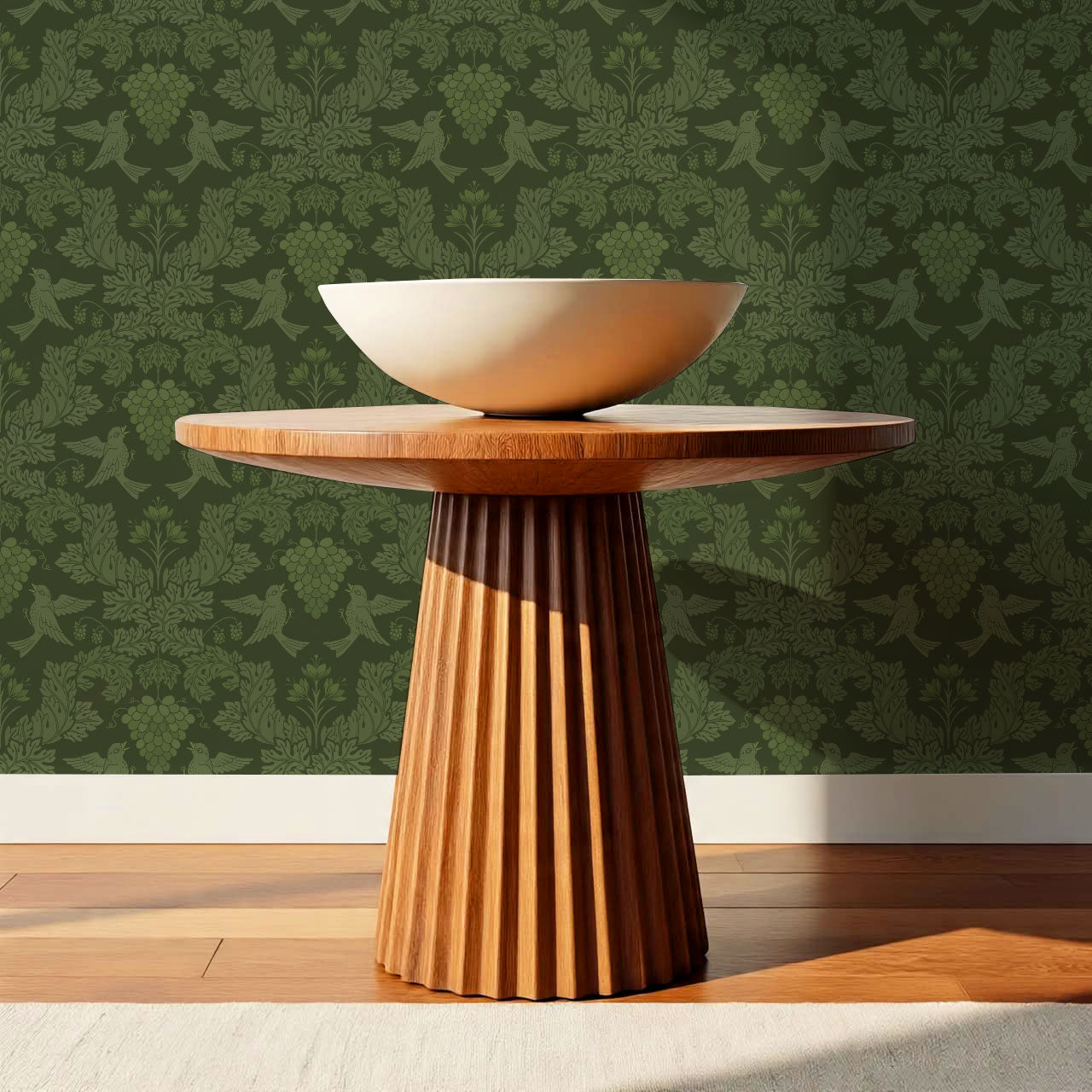 Alessandra Grape Damask Forest Wallpaper