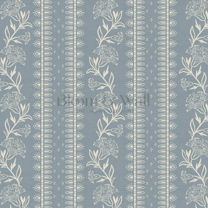 Aletta Trailing Carnations French Blue Wallpaper