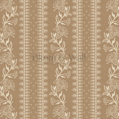 Aletta Trailing Carnations Toffee Brown Wallpaper