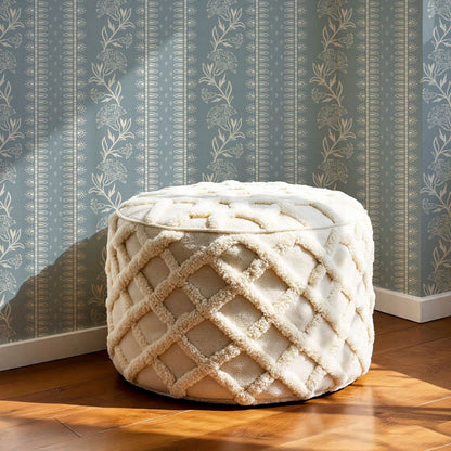 Aletta Trailing Carnations French Blue Wallpaper