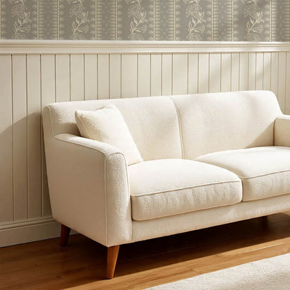 Aletta Trailing Carnations Stone Grey Wallpaper