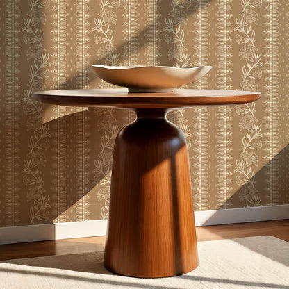 Aletta Trailing Carnations Toffee Brown Wallpaper