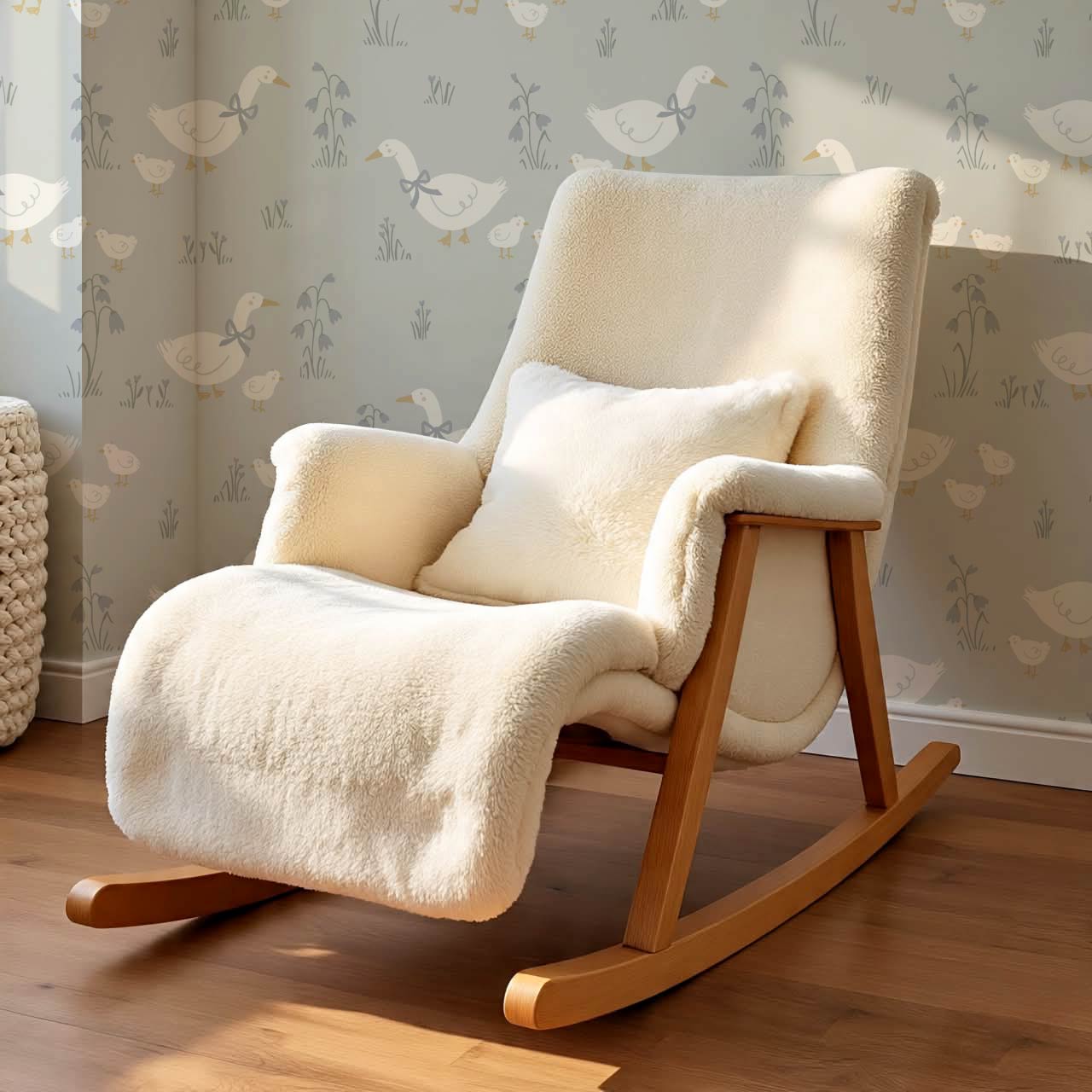 Alexandrine Duck Spring Meadows Sea Salt Wallpaper