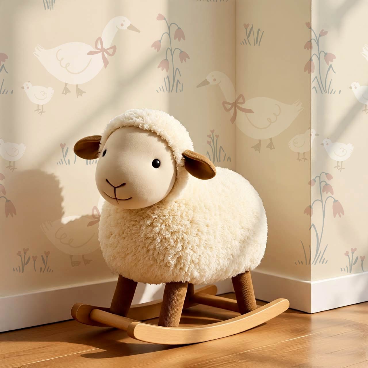 Alexandrine Duck Spring Meadows Cream Wallpaper