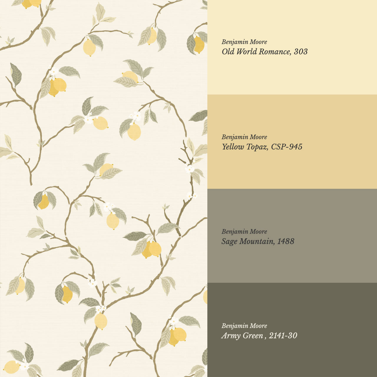 Alfani Lemon Vines Cream Wallpaper