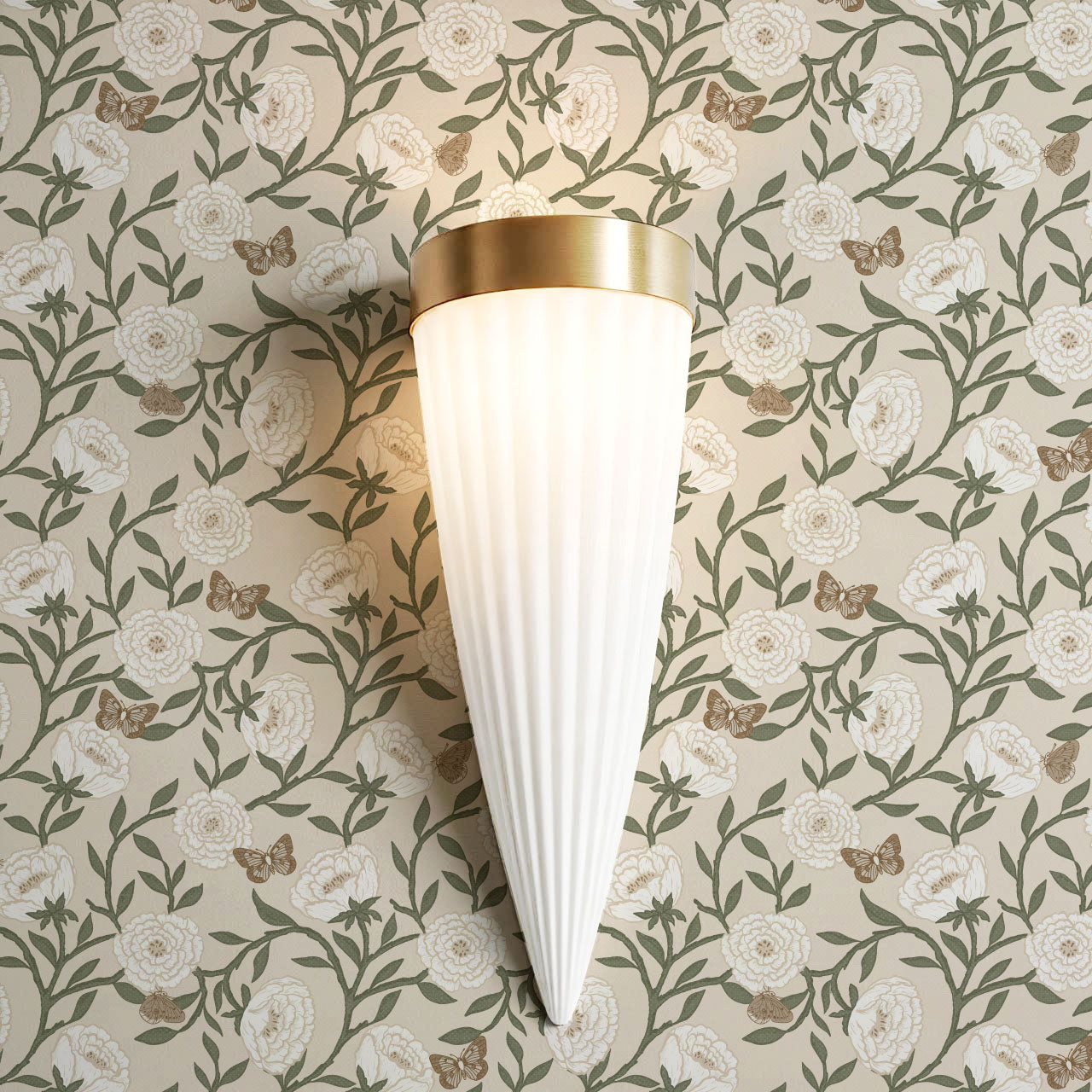 Alida Butterflies and Peonies Butter Wallpaper
