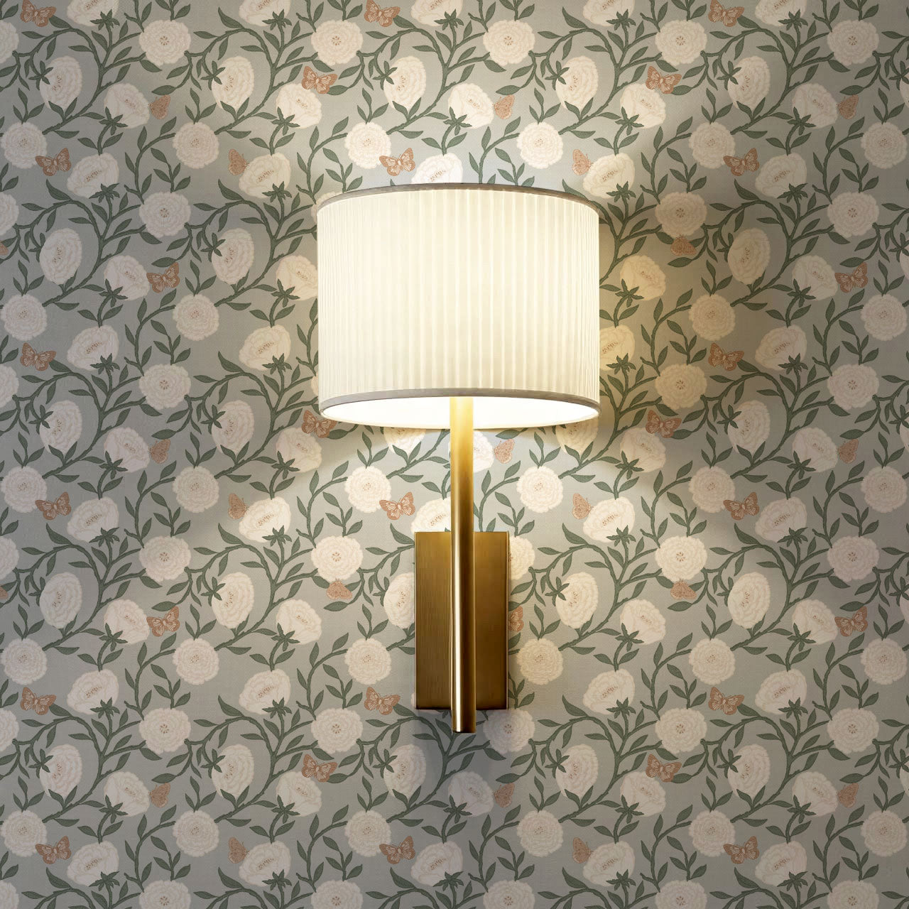 Alida Butterflies & Peonies Sky Wallpaper