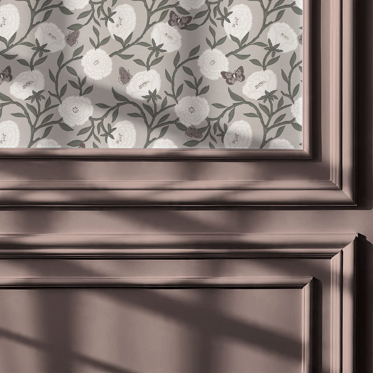 Alida Butterflies & Peonies Lavender Wallpaper