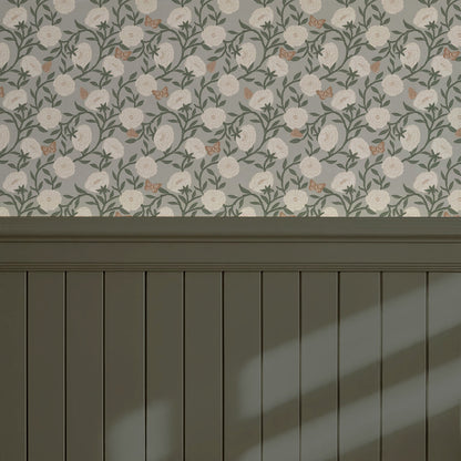 Alida Butterflies & Peonies Sky Wallpaper