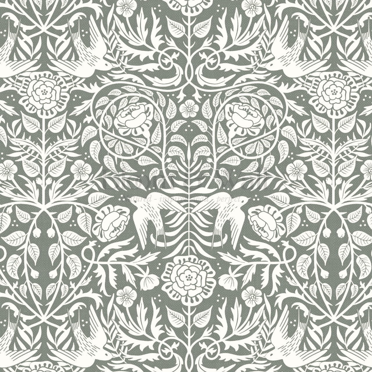 Alida Swallows & Roses Forest Wallpaper