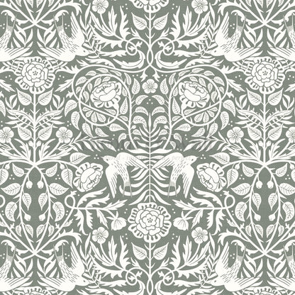 Alida Swallows & Roses Forest Wallpaper