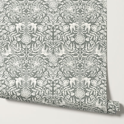 Alida Swallows & Roses Forest Wallpaper