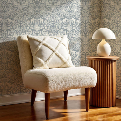 Alida Swallows & Roses French Blue Wallpaper