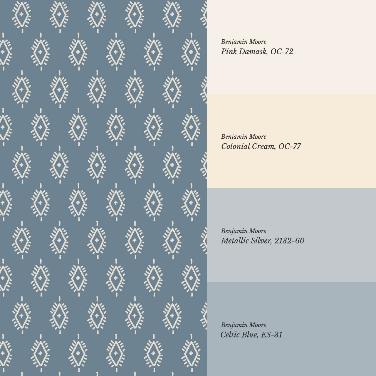 Allison Boho Diamond Denim Wallpaper