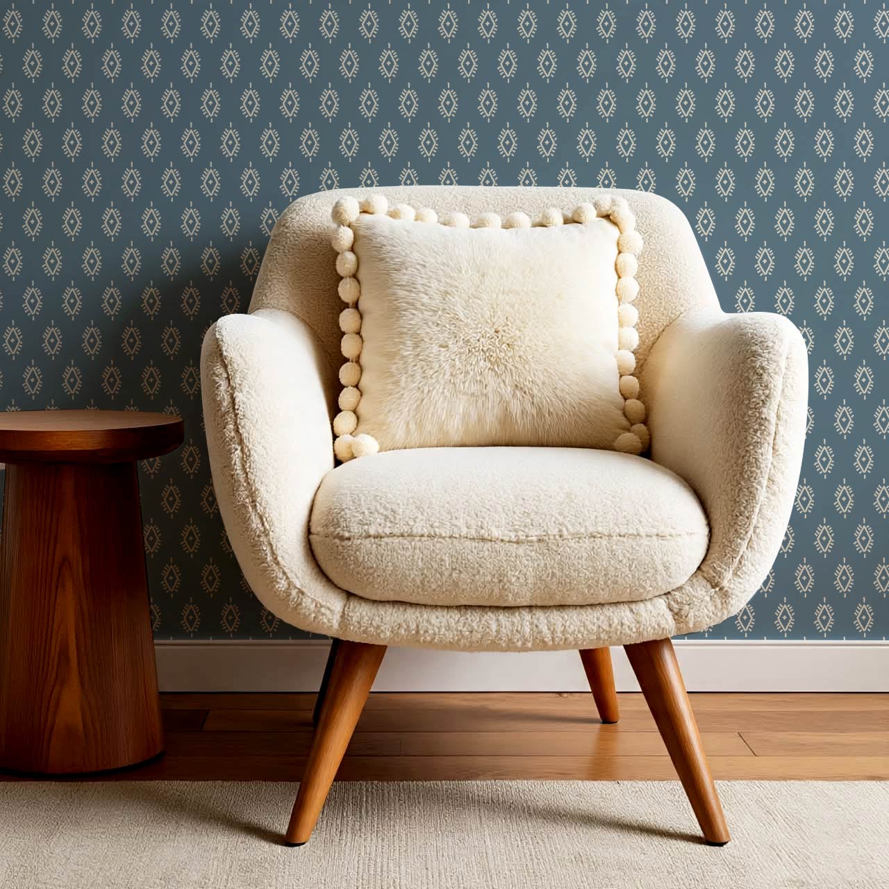 Allison Boho Diamond Denim Wallpaper