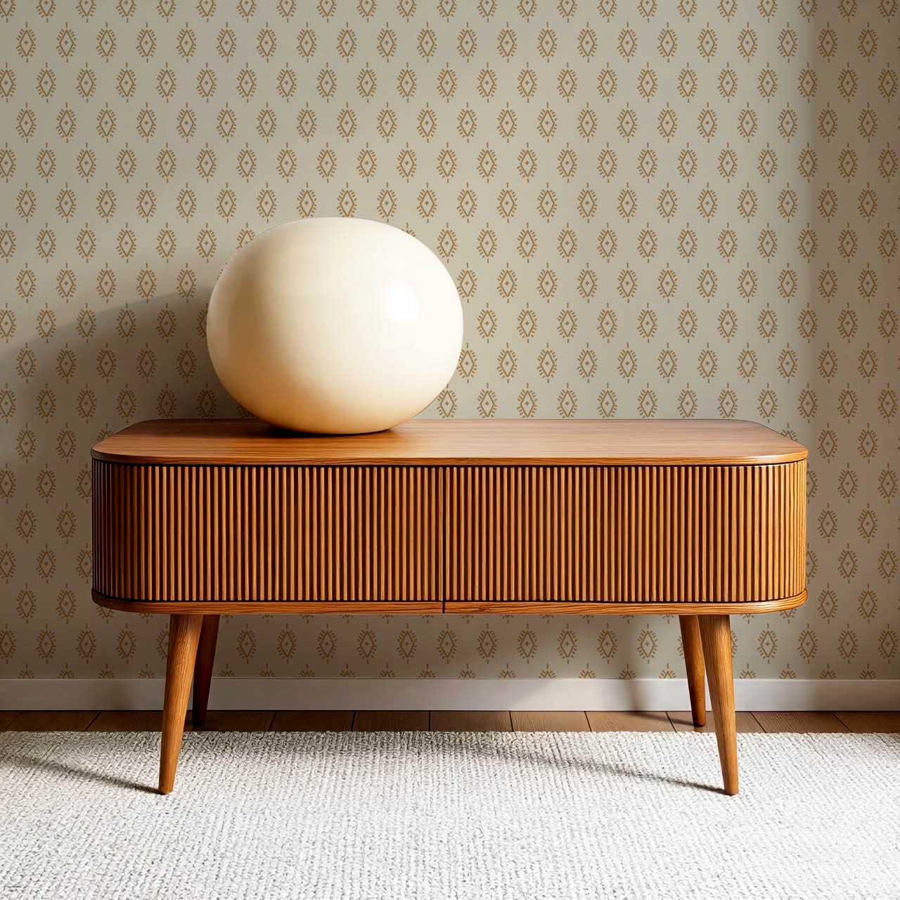 Allison Boho Diamond Linen Wallpaper