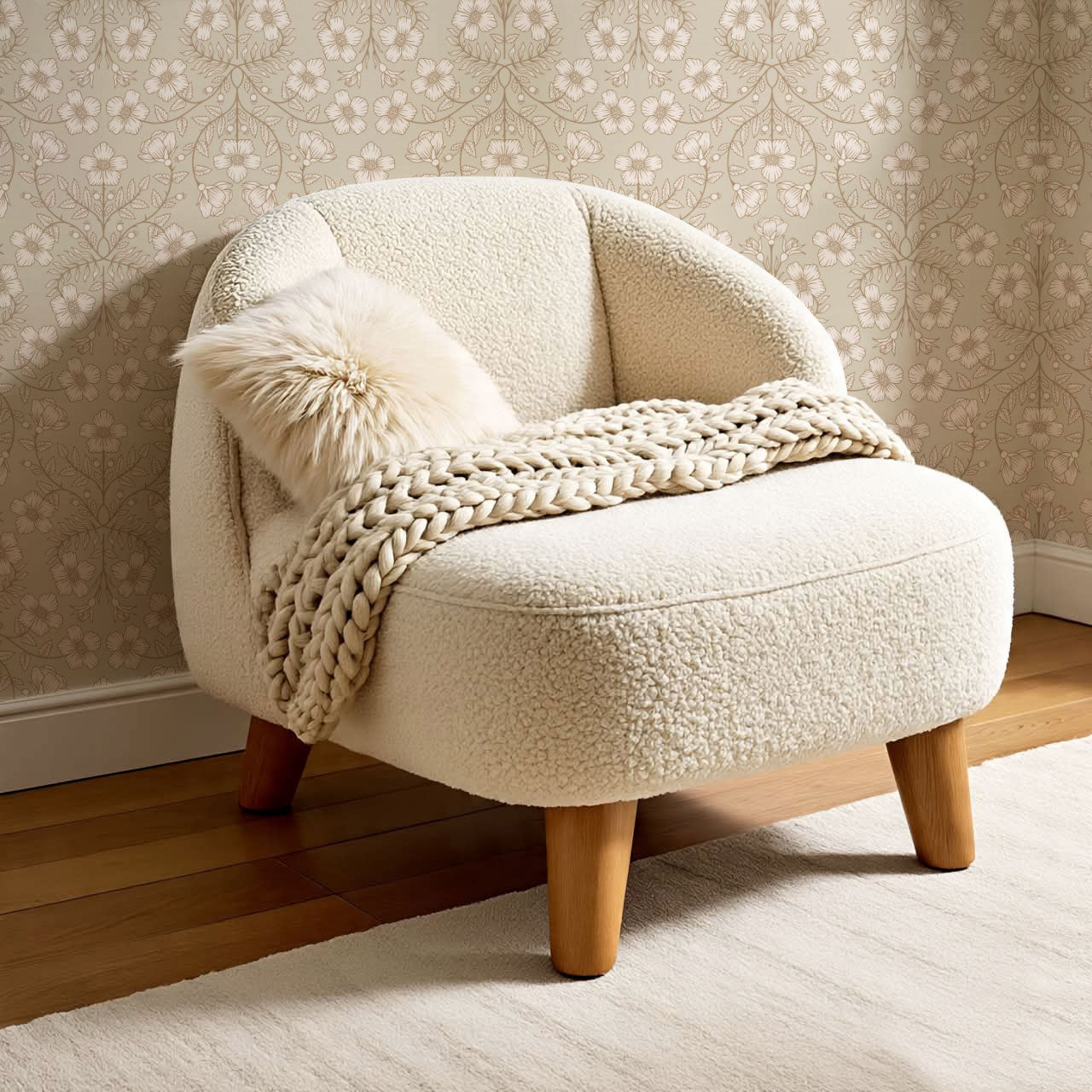 Alma Gentle Rosa Branch Beige Gray Wallpaper