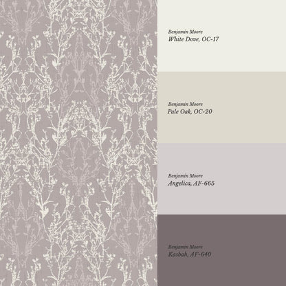 Almeta Delicate Lace Plum Wallpaper