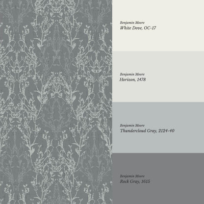 Almeta Delicate Lace Slate Wallpaper