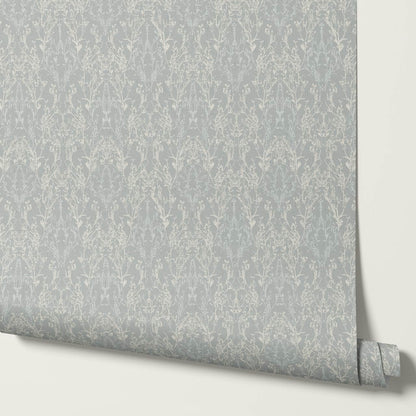 Almeta Delicate Lace Dove Gray Wallpaper