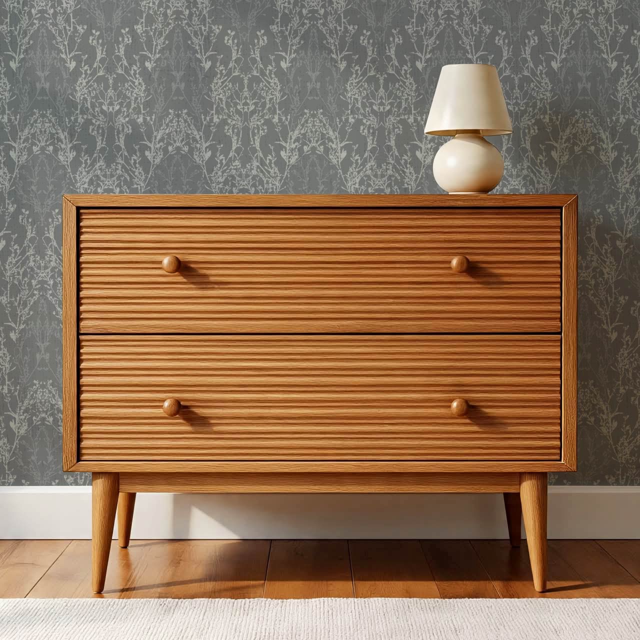 Almeta Delicate Lace Slate Wallpaper