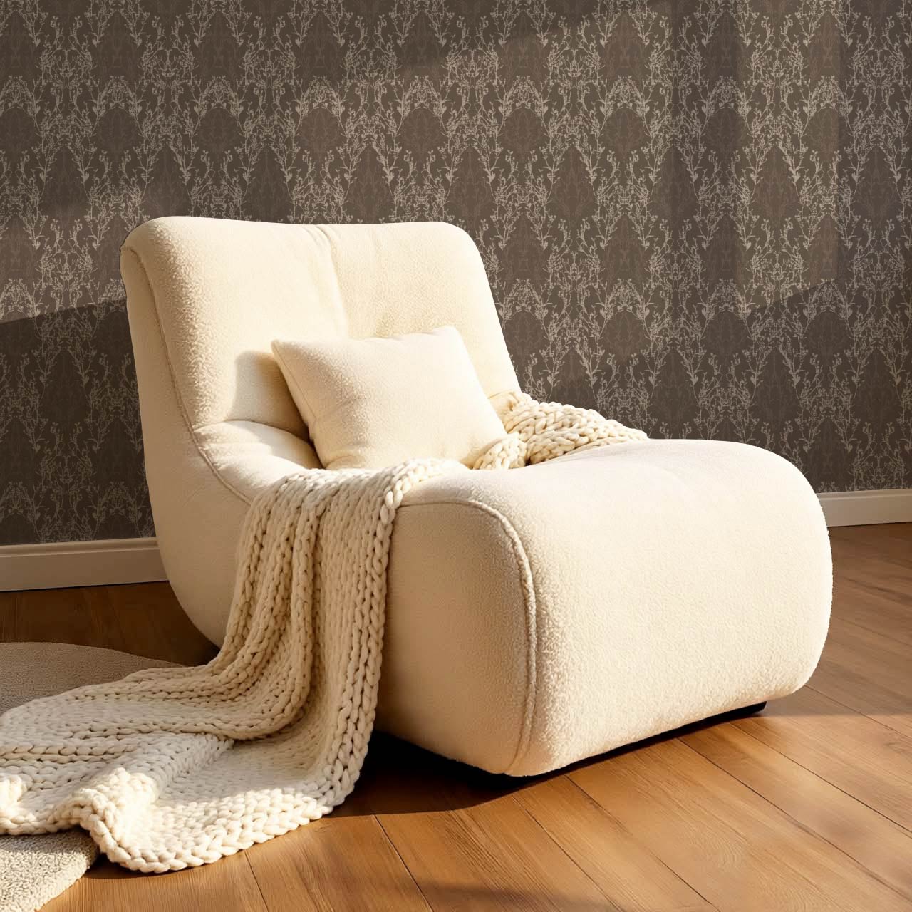 Almeta Delicate Lace Wet Clay Wallpaper