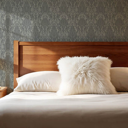 Almeta Delicate Lace Slate Wallpaper